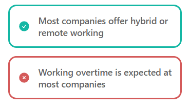 Career aspects comparison